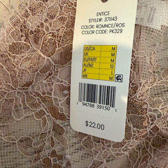 Skarlett Blue Women's Entice Front Lace Thong - Romance/rose Gold Siez M NEW - Picture 4 of 4